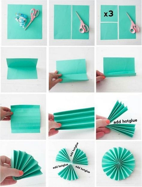 Image shared by Malik Mahtab. Find images and videos about crafts, christmas crafts and crafts ideas on We Heart It - the app to get lost in what you love. Pinwheel Tutorial, Perlengkapan Bayi Diy, Fan Diy, Paper Decorations Diy, Pinwheels Paper, Paper Rosettes, Kraf Diy, Diy Fan, Paper Fans