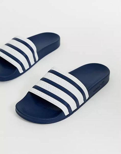 Addidas Slippers Flip Flops Men, Adidas Flip Flops, Adidas Slippers, Mens Sliders, Slide Sandals Outfit, Slides For Men, Men Flip Flops, Adidas Sandals, Spray On Jeans