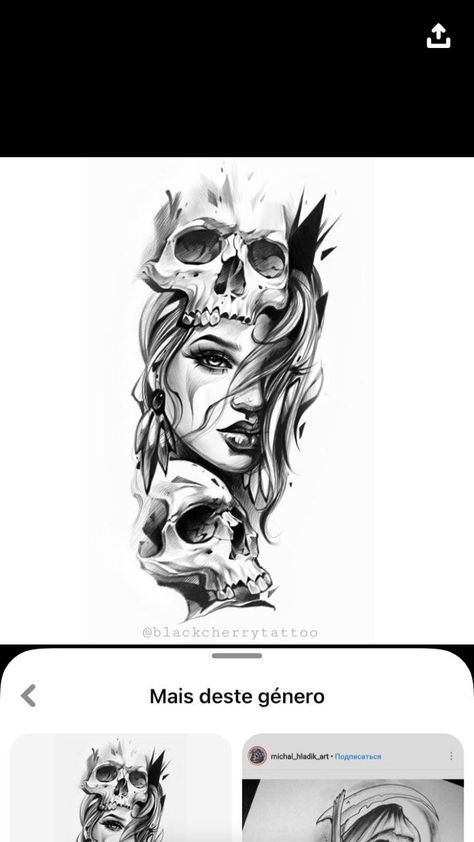 Skull Rose Tattoos, Neo Tattoo, Skull Girl Tattoo, Celtic Cross Tattoos, Full Leg Tattoos, Full Back Tattoos, Sketch Tattoo Design, Skull Tattoo Design, Line Art Tattoos