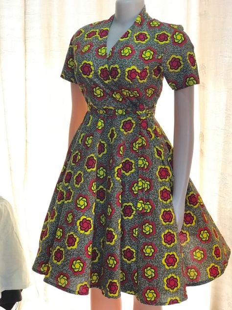 Simple African Print Dress Designs, Paradise Fabric Dress Styles Ghana, Simple Kitenge Dress Design, Ankara Simple Dress Styles, Ankara Wrap Dress Styles, Ankara Dress Styles Short Casual, Ankara Dress Designs Chic, Ankara Wrap Dress, Ankara Short Gown Styles