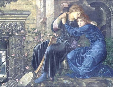 MEDIEVAL Art Print by Burne Jones called Love Among the Ruins Burne Jones, Pre Raphaelite Art, Edward Burne Jones, Dante Gabriel Rossetti, Aubrey Beardsley, Tate Britain, Briar Rose, Pre Raphaelite, The Ruins