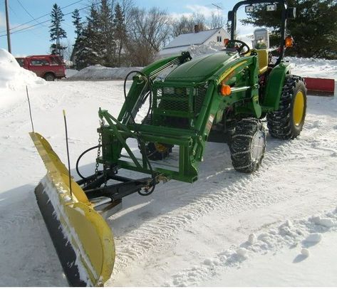 Tractor Snow Plow, John Deere Tractors Pictures, Snow Plow Truck, Compact Tractor Attachments, Tractor Plow, Garden Tractor Attachments, Snow Blades, Snow Removal Equipment, Front End Loader