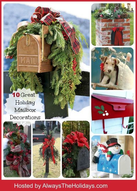 These great ideas to dress up your mailbox for the holidays will bring a smile to your face each time you bring in the mail. alwaystheholidays.com Mailbox Decorations For Christmas, Christmas Mailbox Decor, Christmas Mailbox Decorations, Christmas Mailbox Ideas, Mailbox Decorations, Christmas Mailbox, Diy Mailbox, Mailbox Decor, Christmas Mail