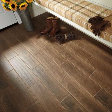 Willow Bend Dark Brown WB03-7482 Laminate Tile Flooring Lowe's, Floor Tile Countertops, Hasley Manor Wood Plank Porcelain Tile, Wood Plank Tile Floor Lowe's, Floor Tile No Grout, Wood Tile Bathroom Lowe's, Tile Wood Countertops, New Tile Floor, Natural Wood Cabinets With Tile Floor