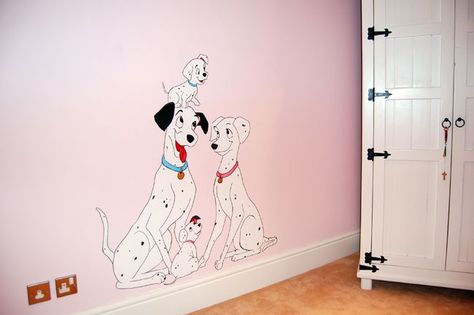 101 dalmatians nursery | Found on jamiekeithartist.com Dalmatian Nursery, Wall Murals Art, Bedroom Wall Murals, Disney Wall Murals, Disney Baby Nurseries, Disney Themed Nursery, Disney Room Decor, Mural Art Design, Room Boys