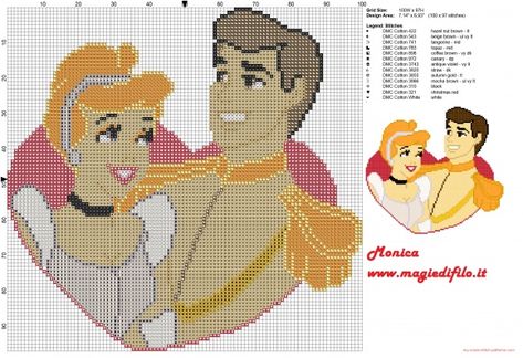 Cinderella And The Prince, Avengers Coloring Pages, Disney Cross Stitch Patterns, Cross Stitch Fonts, Art Perle, Motifs Perler, Disney Cross Stitch, Needlework Embroidery, Disney Crafts