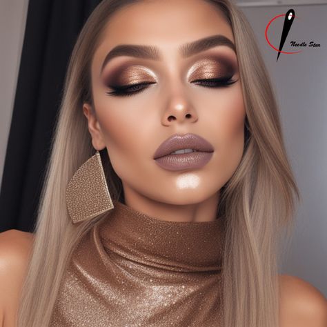 Top 15 Makeup Colors For Your Bronze Dress Makeup Ideas For Copper Dress, Bronze Dress Makeup Ideas, Gold Bridal Makeup For Brown Eyes, Gold Dress Makeup Ideas, Bronze Eyeshadow Looks, Bronze Glam Makeup, Gold Dress Makeup, Makeup For Burgundy Dress, Egypt Makeup