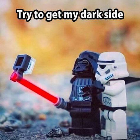 Try to get my dark side Dark Vador, Hayden Christensen, Storm Trooper, Star Wars Humor, Very Funny Pictures, Star Wars Memes, Kylo Ren, Chewbacca, Cool Lego