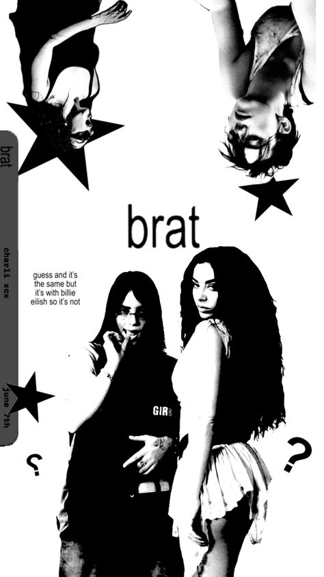 GUESS CHARLI XCX FT BILLIE EILISH #brat #charlixcx #billieeilish Stranger Things Wallpaper, Collage Poster, Room Pictures, Pink Wallpaper Iphone, Charli Xcx, Music Film, Cute Little Drawings, New Poster, Room Posters