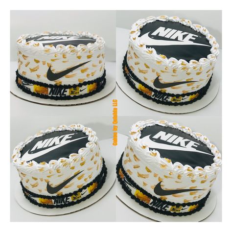 Nike Cake Ideas Birthdays, Sneaker Cake Ideas, Nike Birthday Cake, Nike Birthday Party Ideas, Rocket League Cake, Nike Birthday, Nike Cake, Jordan Cake, Basketball Birthday Cake