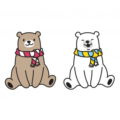 Polar Bear Sitting Drawing, Annotation Doodles, Bear Graphic Design, Cartoon Animals Cute, Bear Doodle, Cartoon Polar Bear, Polar Bear Drawing, Polar Bear Cartoon, Golden Retriever Art