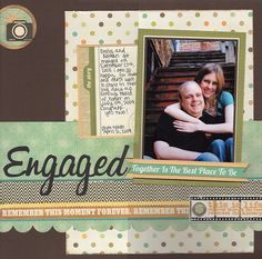 Engagement Scrapbook, Wedding Layouts, Couple Scrapbook, Scrapbook Examples, Wedding Scrapbook Pages, Scrapbook Wedding, Wedding Scrapbooking, Genealogy Scrapbooking, Wedding Scrapbooking Layouts