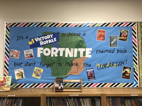 Fortnite bulletin board Fortnite Classroom Ideas, Classroom English, Bulletin Ideas, English Classroom Decor, Sports Theme Classroom, Library Bulletin Board, Sport Theme, Library Bulletin Boards, Resident Assistant