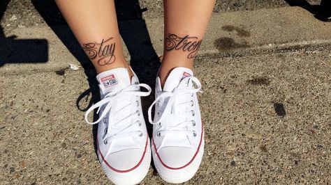 Stay strong ankle tattoo Tattoo Stay Strong, Front Ankle Tattoos, Stay Strong Tattoo, Cute Foot Tattoos, Strong Tattoos, Tattoo Ankle, Butterfly Hand Tattoo, Ankle Tattoo Designs, Ankle Tattoos For Women