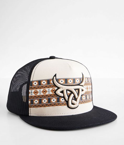 Lost Calf Luka Trucker Hat - Black/Cream , Men's Brown Embroidered logo southwestern graphic snapback hat One size fits most. Apparel & Accessories > Clothing Accessories > Hats Western Flat Bill Hats, Cow Boy Hats, Ariat Hats, Hooey Hats, Country Hat, Cute Country Couples, Hats Western, Country Hats, Cowgirl Accessories