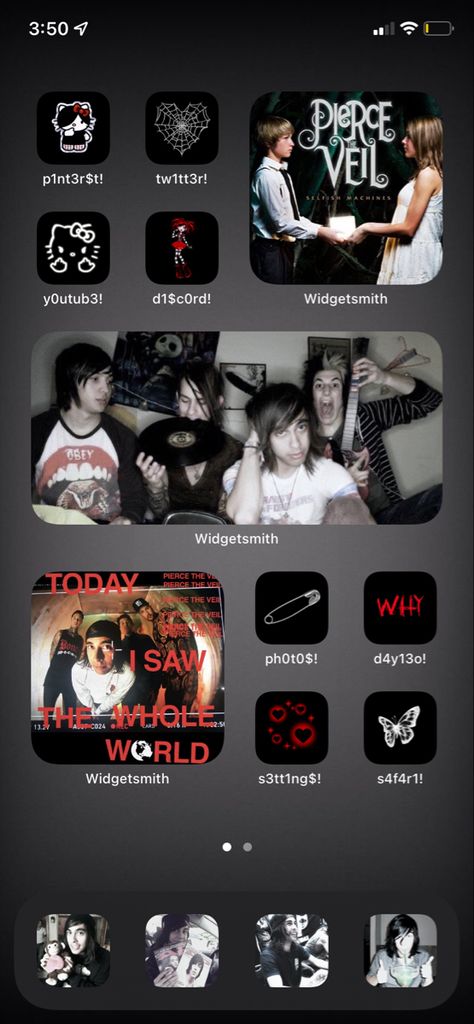 Pierce The Veil Homescreen, Ptv Wallpaper Aesthetic, Pierce The Veil Phone Theme, Ptv Lockscreen, Ptv Album Cover, Pierce The Veil Background, Emo Homescreen Layout, Music Inspired Wallpaper, Ptv Tattoo Ideas