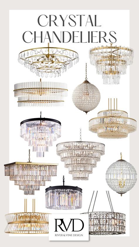 Crystal chandeliers are growing in popularity, so we thought we would share some of our latest best sellers! Crystal chandeliers are a trend that will never go out of style! They are a classic staple that work across SO many different styles! . #shopltk, #shopltkhome, #shoprvd, #crystalchandeliers, #crystalchandeleirs, #luxechandeliers, #glamchandeliers, #affordableglamour, #traditionalcrystalchandelier, #affordablecrystalchandeliers 2024 Chandelier Trends, Empire Chandelier, Crystal Chandeliers, Vine Design, Crystal Chandelier, Out Of Style, Go Out, Chandeliers, Different Styles