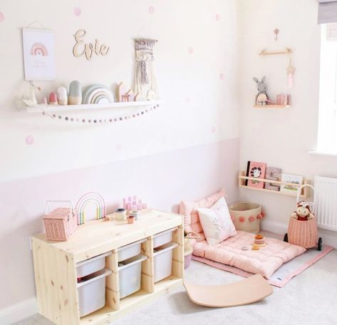 Small Childrens Bedroom Ideas, Toddler Girl Playroom, Ikea Kids Bedroom, Ideas Habitaciones, Baby Playroom, Toddler Bedroom Girl, Toddler Playroom, Kids Playroom Decor