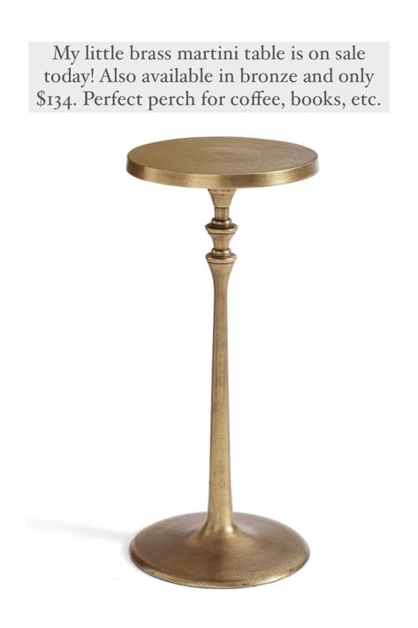 Brass Martini Table, Cocktail Tables Decor, Martini Tables, Peg Table, Diy Cocktail Table, Gold Cocktail Table, Brass Cocktail Table, Potter Barn, Metal Cocktail Table