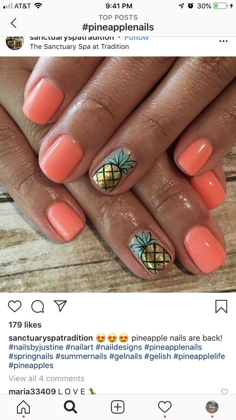 Pineapple Nail Design, Hawaiian Nails, Pineapple Nails, Fancy Nails Designs, Beauty Hair Makeup, Vacation Nails, Fancy Nails, Green Nails, French Nails