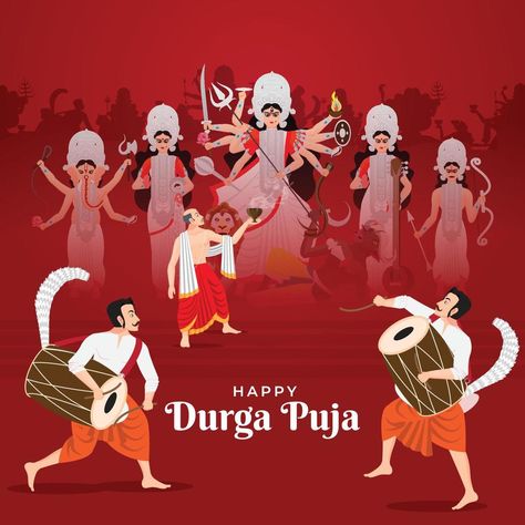 illustration of Goddess Durga puja in Subho Bijoya Happy Dussehra Happy Navratri Wishes, Ladies Dancing, Durga Ma, Happy Durga Puja, Diwali Photography, Diwali Pictures, Navratri Wishes, Navratri Festival, Happy Dussehra