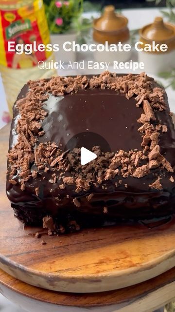 Foodie Gujarati on Instagram: "Eggless Chocolate Cake | Quick And Easy Recipe  . Ingredients   Oil - 1/3 cup Curd - 1/3 cup Sugar - 1/2 cup Maida - 1 cup Cocoa Powder - 1/4 cup Baking Powder - 1 tsp Baking Soda - 1/2 tsp Salt - pinch  Milk - 1/2 cup  Chocolate Ganache : Cocoa Powder - 1/3 cup Corn flour - 1 tbsp Sugar - 1/2 cup Milk - 1 cup  Butter - 2 tbsp  #vimaloil #ChangeForHealth #KiarasChoice #wellnessWithVimal #Edibleoil #GharGharKaPyaraVimal #yummy #yum #healthy ##foodporn #foodblogger #food #foodie #healthyfood #foodpics #yumm #yummy #delicious #cooking #trending #viralreels #viral #foodlover #instafood #foodism #yummyfood #yummyyummy #foodlovers #réel" Eggless Biscuits, Eggless Chocolate Cake, Eggless Cake Recipe, Cake Recipes Easy Homemade, Eggless Cake, Corn Flour, Birthday Cake Chocolate, Birthday Cake Recipe, Recipe Ingredients