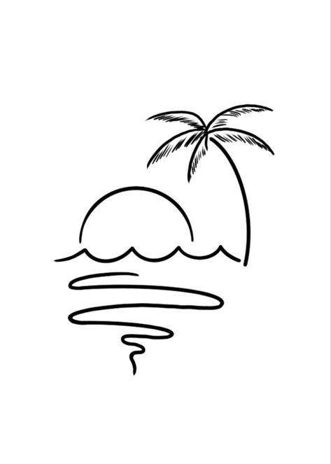 Palm Tree Tattoo Stencil Outline, San Diego Tattoo Ideas Small, Tree Tattoo Stencil Outline, Palm Tattoo Design, Palm Tree Tattoo Stencil, Palm Tree Line Drawing, Key West Tattoo Ideas, Florida Tattoo For Women, Simple Palm Tree Tattoo