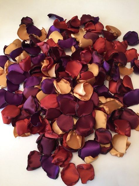 Colors That Match With Purple And Orange. The softness and subtlety of a neutral help to calm bright and bold […] Petals Aisle, Wedding Rose Petals, Autumn Wedding Decor, Burnt Orange Weddings, Plum Wedding, Color Coordination, Wedding Rose, Fall Bedding, Wedding Petals