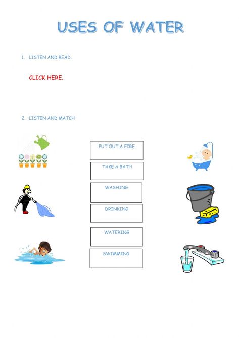 Uses Of Water Worksheet For Kindergarten, Uses Of Water Worksheet For Kids, Uses Of Water, Water Worksheet, Graphing Quadratics, Water Lessons, Classroom Preparation, Water Kids, Pinterest Download