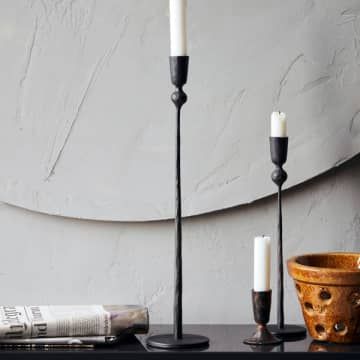 Candle Stands, Tall Candle Holders, Iron Candlesticks, Iron Candle, Black Candles, Candle Stand, Mason Jar Lamp, Centre Pieces, House Doctor