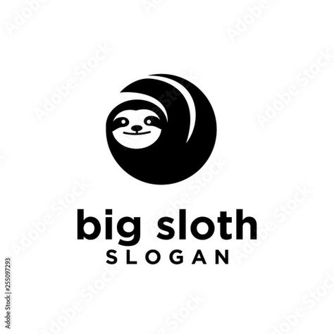 Sloth Logo, Cuddle Time, Coffee Logo, Logo Icon, Logo Icons, Sloth, Adobe Stock, Icon Design, Stock Vector