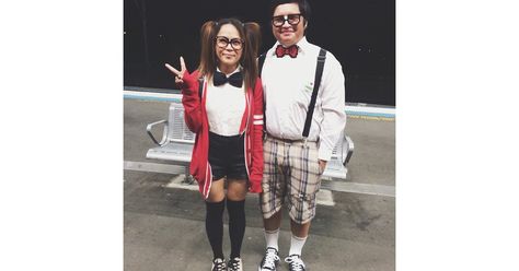 Nerds Nerd Costume Diy, Nerd Halloween Costumes, Last Minute Couples Costumes, Nerd Costumes, Geek Costume, Halloween Costume Game, Easy Couples Costumes, Nerd Costume, Couples Costumes Creative