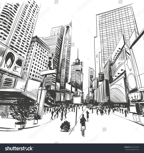 City hand drawn, vector illustration #Ad , #spon, #hand#City#drawn#illustration Gotham Skyline, Street Sketch, Cityscape Illustration, New York Drawing, Skyline Drawing, Perspective Drawing Architecture, City Sketch, City Vector, Jazz Art