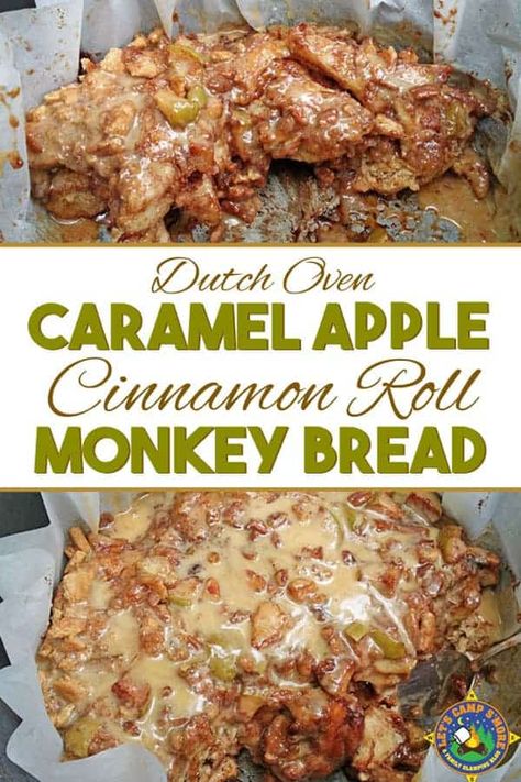 Campfire Monkey Bread, Oven Dessert Recipes, Dutch Oven Dessert Recipes, Dutch Oven Dessert, Campfire Dutch Oven Recipes, Oven Desserts, Dutch Oven Desserts, Camp Cooking Recipes, Camping Dessert Recipes