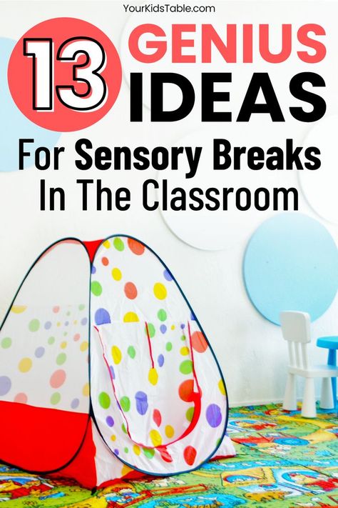 Top sensory strategies for the classroom and how to set up a great relationship with your child’s teacher so their sensory diet is working for everyone in the class. Sensory Corner Preschool, Sensory Cool Down Corner, Sensory Tent Ideas, Sensory Area In Classroom, Sensory Corner Classroom, Sensory Classroom Ideas, Sensory Friendly Classroom, Sensory Corner, Sensory Strategies