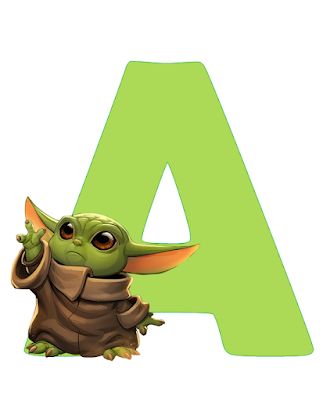 Kits imprimibles gratis : Abecedario baby yoda Yoda Images, Mouse Pictures, Baby Yoga, Star Wars Party, Card Craft, Free Printable, Pikachu, Abc, Alphabet