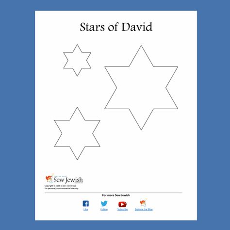 Free Star of David Pattern [PDF] | Sew Jewish Hannukah Decorations, Felt Star, Hanukkah Crafts, Christian Crafts, Jewish Star, Felt Decorations, A Star Is Born, Paper Stars, Christmas Pins