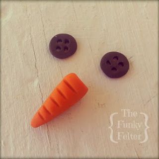 polymer clay snowman nose and eyes craft tutorial by the funky felter Polymer Clay Snowman, Eyes Craft, Clay Snowman, Shutter Decor, Cute Carrot, Eyes Tutorial, Sock Snowman, Make A Snowman, Sculpey Clay