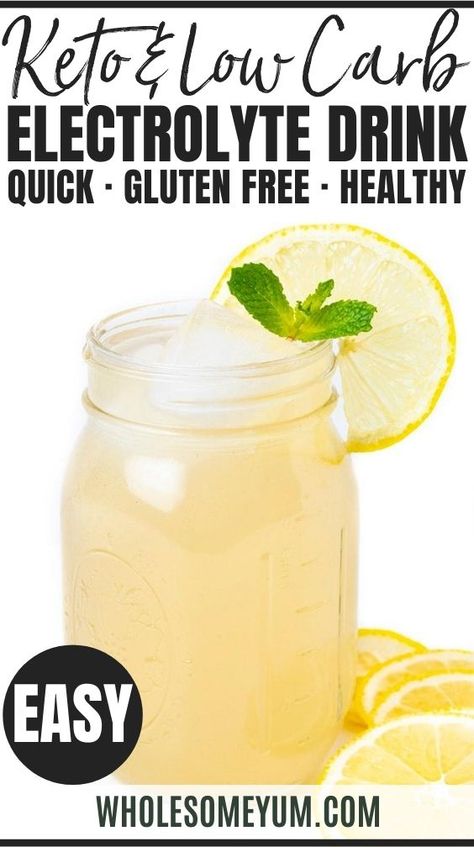 Sugar-Free Keto Electrolyte Drink Recipe - Stay hydrated with this naturally sweetened, easy keto electrolyte drink recipe! See how to make a homemade sugar-free electrolyte drink in just 5 minutes. #wholesomeyum Make Your Own Electrolyte Water, Keto Electrolyte Drink Recipe, Electrolyte Water Recipe, Homemade Electrolyte Drink Recipes, Hydration Recipes, Electrolyte Recipe, Natural Electrolyte Drink, Keto Electrolyte Drink, Best Electrolyte Drink