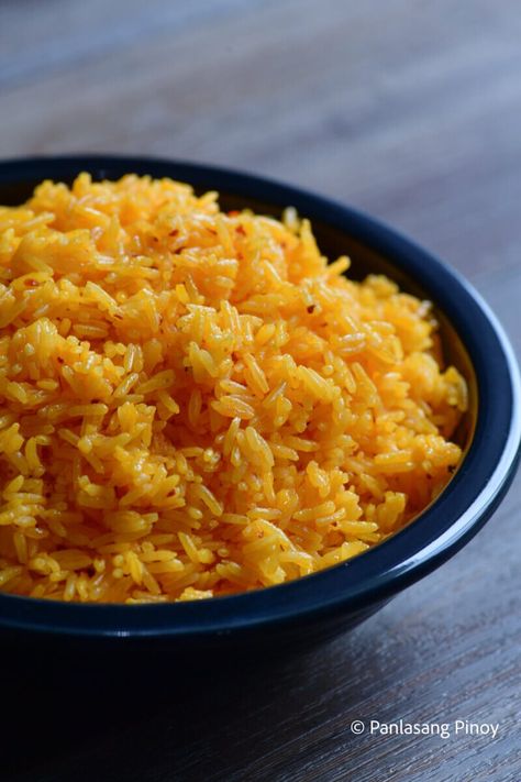 Java Rice Recipe, Java Rice, Yellow Rice Recipes, Easy Filipino Recipes, Pinoy Recipes, Turmeric Recipes, Yellow Rice, Barbecue Pork, Spanish Rice