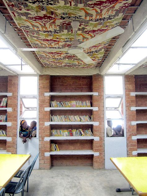 Katiou Library,Courtesy of Albert Faus Tiny Library, Office Building Architecture, Library Architecture, Architecture Sketchbook, Earth Homes, Architecture Design Concept, Education Design, Brick Design, Library Design