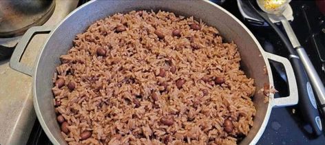 Belizean red beans and rice Belizean Rice And Beans Recipe, Flancocho Recipe, Belizean Food, Dominican Cake, Mole Recipe, Red Beans N Rice Recipe, Rice And Beans Recipe, Ripe Plantain, Red Beans And Rice