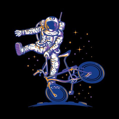 Bmx Illustration, Logo Design Dance, Cartoon Spaceship, Typeface Poster, Funny Astronaut, Music Doodle, I Need More Space, Roll Banner, Astronaut Illustration