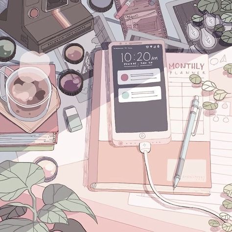 Study Playlist, Cute Simple Wallpapers, Lo Fi, Simple Wallpapers, Cute Little Drawings, Dreamy Art, Hinata Hyuga, Kawaii Wallpaper, Anime Scenery Wallpaper