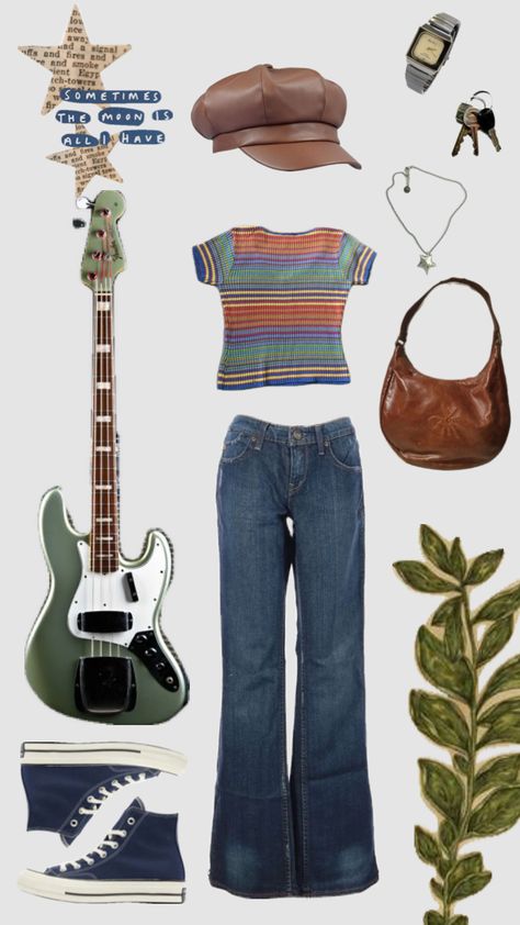 band members: bassist pt.1 #band #outfit #bandaesthetic #vintage #music Bassist Outfit, Band Members, Vintage Music, Rock Style, Band, Music