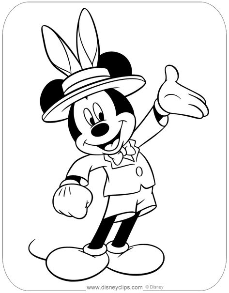 Mickey Mouse Drawing Easy, Easter Mickey Mouse, Easter Coloring Pages Printable, Mickey Coloring Pages, Mickey Easter, Mickey Mouse Png, Disney Cricut, Halloween Coloring Sheets, Easter Drawings