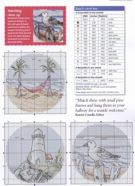 Cross Stitch Sea, Xstitch Patterns, Cross Stitch House, Mini Cross Stitch, Cross Stitch Cards, Fish Patterns, Beach Crafts, Cross Stitch Patterns Free, Free Cross Stitch