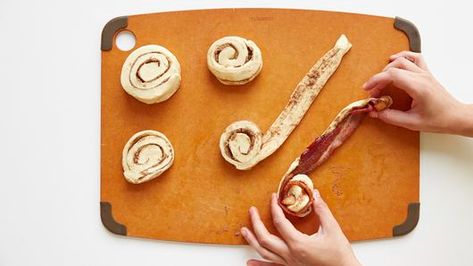 Bacon Cinnamon Rolls Recipe - Pillsbury.com Breakfast Crescent Roll Recipes Bacon, Bacon Cinnamon Rolls Pillsbury, Cinnamon Roll French Toast Bake Pillsbury, Cinnamon Bacon Twist, Croissant Breakfast Bake Bacon Egg, Sweet And Savory Breakfast, Bacon Cinnamon Rolls, Cinnamon Rolls Recipe, Savory Breakfast