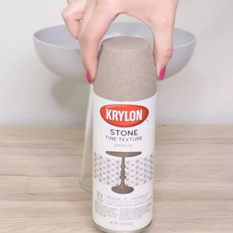 Krylon Stone Spray Paint, Stone Look Spray Paint, Texture Spray Paint, Desk Feng Shui, Spray Painting Glass, Stone Spray Paint, Spray Paint Vases, Glass Spray Paint, Pottery Barn Look