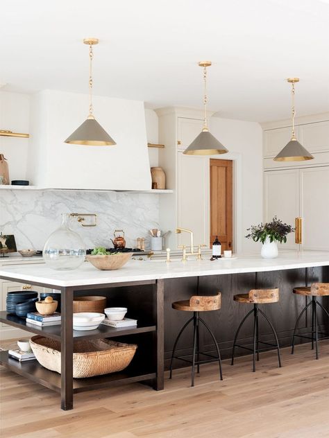 Kitchen Island With Storage And Seating, Mcgee Home Kitchen, Mcgee Kitchen, The Mcgee Home, Mcgee Home, Kitchen Island With Seating, Island With Seating, Kitchen Photos, White Kitchen Cabinets